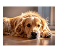 Diamond Art DIY Kits Golden Retriever Dog Puppy Stitch Diamond Painting Paint by Diamonds 5D Full Round Drill Rhinestone Art for Beginners Home Living Room 30x40cm
