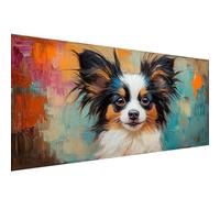 Diamond Art Dog,14x28in Large Diamond Painting Kit,5D DIY Animal Dimond Art for Adults Set Crystal Rhinestone Embroidery Canvas Painting for Halloween Decorations Home Wall Decor,Gifts Women W1-930