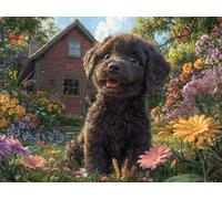 Diamond Art Dog, Flower Diamond Painting Kits Adults Beginners, Full Drill Crystal Art Embroidery Mosaic Kit, Hobbies for Adults Women, Gifts for Halloween Christmas, Home Wall Decor 30x60cm Q-151