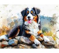 Diamond Art Dog, Mountain Diamond Painting Kits Adults Beginners, Full Drill Crystal Art Embroidery Mosaic Kit, Hobbies for Adults Women, Gifts for Halloween Christmas, Home Wall Decor 45x60cm Q-153