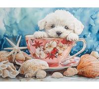 Diamond Art Dog, Shell Diamond Painting Kits Adults Beginners, Full Drill Crystal Art Embroidery Mosaic Kit, Hobbies for Adults Women, Gifts for Halloween Christmas, Home Wall Decor 50x70cm Q-137