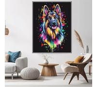 Diamond Art Dogs Diamond Painting Animals, 5D DIY Crystal Art Kits for Adults, Embroidery Cross Stitch Canvas Pictures Painting by Numbers Kit for Kids, Home Decor, Gifts for Women 20x30cm W6-379