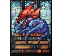 Diamond Art Dragon, 5D Diamond Painting Kit for Adults Kid,Book Adults Beginner Full Drill Gem Crystal Art, Cross Stitch Mosaic Painting Canvas Accessories, Furniture Wall Decor Gifts 90x120cm w-463