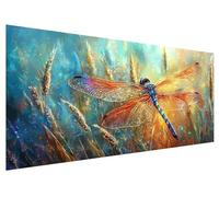 Diamond Art Dragonfly, 130x50cm Large Diamond Painting Kit, 5D DIY Animal Dimond Painting Kits for Adults, Rhinestones Dimond Art Supplies for Adults, Crystal Arts Kits for Room Christmas Decor B-90