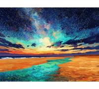 Diamond Art Dream Diamond Painting Kits for Adults, 5D DIY Beach Full Drill Embroidery Sequin Gem Art Paintings, Painting by Numbers Arts and Crafts Pictures for Home Wall Decor 24x36 inch W-10666