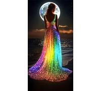 Diamond Art Dream, Wedding Dress 5D Diamond Painting Kits for Adults, DIY Round Full Drill Gem Art Painting XXL, Crystal Embroidery Crafts for Adults, Large Canvas for Home Wall Decor,12x24in,Model665