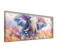 Diamond Art Elephant Butterfly Diamond Painting Kits for Adults, DIY Full Drill Crystal Embroidery Cross Stitch Kits, Mosaic Kit for Adults, 5D Dimond Painting Crafts for Room Decor 50x100 cm 0Z-693
