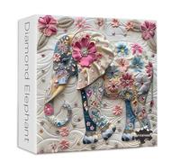 Diamond Art Elephant Puzzles for Adults 1000 Pieces, PICKFORU Colorful Crystal Flower Jigsaw Puzzles Jewels, Unique Impossible Fabric Cute Animals Theme as House Decor