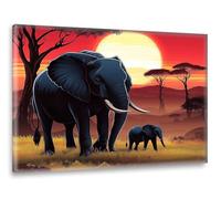 Diamond Art Elephant Sun Diamond Painting Kit, Crystal Art Cross Stitch Kits for Adults Christmas Decorations Painting, DIY Full Drill Crafts Gems Pictures for Home Decor Pictures 14x18 in M-j-261