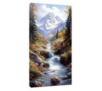 Diamond Art Fall Diamond Painting Kits for Adults, DIY Full Drill Mountain Dimond Painting for Kids, 5D Embroidery Cross Stitch Rhinestone Crystal Gem Art Pictures, Home Wall Decor 32x16inch t-5244