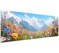 Diamond Art Flower 90x30cm Large Diamond Painting Mountain 5D Crystal Art Kits Crafts for Adults Beginners DIY Full Drill Dimond Painting Picture Gem Embroidery Kit for Rome Decor Gifts for Women S-12