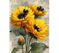 Diamond Art Flower Diamond Painting 100x135cm Bee Square Full Drill Crystal Art Kits 5D DIY Canvas Sequin Arts and Crafts for Adults Accessories Paint by Numbers Beginner and Kids for Wall Decor S-17