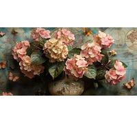 Diamond Art Flower Diamond Painting Butterfly Dimond Art Kits Adults, 5D DIY Full Drill Crystal Arts Embroidery Cross Stitch Canvas Paint by Numbers for Beginner, Room Decor, Gifts 50x100cm J2-1225