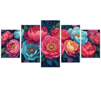 Diamond Art flower Diamond Painting Kits for Adults 5 Pack,5D DIY Full Drill Crystal Art Kits for Adults,Wealth Diamonds Pictures Large Size Christmas Decorations Gifts for Women 100x50in 0b-167