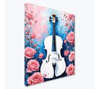 Diamond Art Flower Diamond Painting Kits for Adults, Guitar Dimond Art for Adults Beginners, DIY Square Rhinestone Embroidery Cross Stitch Crystal Canvas Painting, Home Wall Decor 12x16 inch F0-162
