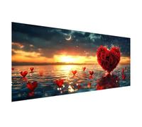 Diamond Art Flower Large 5D Diamond Painting Kit Rose, Crystal Art Kits Adults DIY Square Full Drill Gem Painting, Rhinestone Embroidery Cross Stitch Mosaic Pictures for Room Decor Gifts 75x30 cm Z0-1