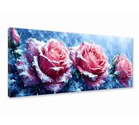 Diamond Art Flower Large 5D Diamond Painting Rose, Crystal Art Kits Adults DIY Round Full Drill Gem Painting, Rhinestone Embroidery Cross Stitch Mosaic Pictures for Room Decor Gifts 125x50 cm M-8