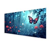 Diamond Art Flower Large Diamond Painting Kits for Adults, 5D Full Square Drill Butterfly Crystal Art Kits with Complete Tools, DIY Rhinestone Embroidery Cross Stitch for Home Decor 40x80cm B0-631
