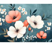 Diamond Art Flower, Plant Diamond Painting Kits Adults, 5D Round Full Drill Painting by Numbers for Adults, DIY Crystal Art Crafts Pictures Embroidery Kit for Home Decor, Gifts 40X50cm -hcw25099T
