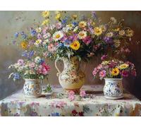 Diamond Art Flower, Vase Diamond Painting Kits Adults, 5D Round Full Drill Painting by Numbers for Adults, DIY Crystal Art Crafts Pictures Embroidery Kit for Home Decor, Gifts 28x36 Inch -hcw2509J9