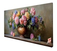 Diamond Art Flowers 31.5x11.8in Large Diamond Painting Retro Kits 5D Crystal Art Kits Crafts for Adults DIY Full Drill Gem Dimond Paintings Hobbies for Adults Women for Halloween Decor Gifts S-79