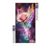 Diamond Art Flowers Diamond Painting Angel Crystal Art Kits for Adults, 5D DIY Cross Stitch Canvas Embroidery with Full Accessories Mosaic Crafts Pictures, Home Decor, Gifts for Women 40x80cm G1-1202