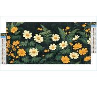 Diamond Art Flowers Diamond Painting Simple Crystal Art Kits for Adults, 5D DIY Cross Stitch Canvas Embroidery with Full Accessories Mosaic Crafts Pictures, Home Decor, Gifts for Women 70x140cm G1-361