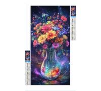 Diamond Art Flowers Diamond Painting Starry Sky Crystal Art Kits for Adults, 5D DIY Cross Stitch Canvas Embroidery with Full Accessories Mosaic Crafts Pictures, Home Wall Decor Gifts 50x100cm G1-1203