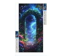 Diamond Art Flowers Diamond Painting Starry Sky Crystal Art Kits for Adults, 5D DIY Cross Stitch Canvas Embroidery with Full Accessories Mosaic Crafts Pictures, Home Wall Decor Gifts 50x100cm G1-1204