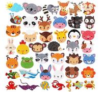 Diamond Art for Kids, 42Pcs Small Diamond Art Kits with Animal Designs, Gem Art Kits Kids and Adult Beginners, Creative DIY Craft for Home Decor and Educational Activities