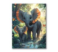 Diamond Art Forest, 5D DIY Elephant Diamond Painting, Crystal Crafts for Adults Beginners, DIY Full Drill Crystal Embroidery Gifts, Dimond Art Painting for Christmas Decorations 28x36 Inch 0h-592