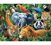 Diamond Art Forest, Animal Diamond Painting Kits, Crystal Art Kits for Adults Gem Arts and Crafts for Kids Age 10, DIY Round Full Drill Mosaic Kit for Home Wall Decor, Gifts for Women 40x50cm,Model101