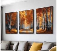 Diamond Art Forest Autumn Diamond Painting Kit 3 Pack, Large Cross Stitch Kits for Adults, DIY Embroidery Gem Crystal Art Painting By Numbers, for Home Decoration, Gifts for Women 12x18in t9n-780