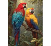 Diamond Art Forest Diamond Painting 60x80cm Parrot Square Full Drill Crystal Art Kits 5D DIY Canvas Sequin Arts and Crafts for Adults Accessories Paint by Numbers Beginner and kids for Wall Decor S-37