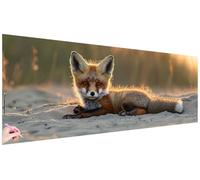 Diamond Art Fox 210x70cm Large Diamond Painting Animals 5D Crystal Art Kits Crafts for Adults Beginners DIY Full Drill Dimond Painting Picture Gem Embroidery Kit Autumn Rome Decor Gifts for Women T-21