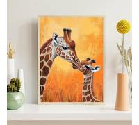 Diamond Art Giraffe, 5D Diamond Painting Kits for Adults, Animal Crystal Embroidery Cross Stitch Kits Full Square Drill 50x60cm/20x24inch, DIY Gem Painting Handicraft for Home Decoration Gift, z@347
