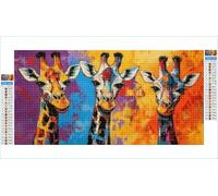 Diamond Art Giraffe Diamond Painting Animals Crystal Art Kits for Adults, 5D DIY Cross Stitch Canvas Embroidery with Full Accessories Mosaic Crafts Pictures, Home Wall Decor Gifts 90x180cm G1-1143
