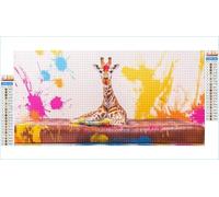 Diamond Art Giraffe Diamond Painting Color Crystal Art Kits for Adults, 5D DIY Cross Stitch Canvas Embroidery with Full Accessories Mosaic Crafts Pictures, Home Decor, Gifts for Women 80x160cm G1-1142