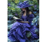 Diamond Art Girl Diamond Painting Kits for Adults Butterfly 5D Square Full Drill Dimond Art Gem Painting, DIY Crystal Embroidery Arts and Crafts for Adults for Room Decor Gifts 32x39 inch E0-1107