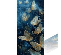 Diamond Art Gold, DIY 5D Diamond Painting Butterfly Crystal Art 70x140cm Full Drill Gem Embroidery Cross Stitch for Adults & Kids Handicraft Hobbies, Mosaic Canvas Paintings for Room Decor 2Z-1224