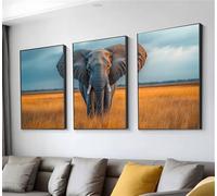 Diamond Art Grassland Elephant Diamond Painting Kit 3 Pack, Large Cross Stitch Kits for Adults, DIY Embroidery Gem Crystal Art Painting By Numbers, Home Decoration, Gifts for Women 12x18in t9n-746