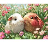 Diamond Art Guinea Pig Diamond Painting Kits for Adults Animal, 5D Crystal Arts and Crafts for Adults, DIY Round Dimond Painting Accessories Full Kit for Home Decor, Gifts for Women 60x45cm, Model 512