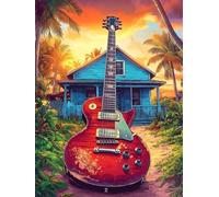 Diamond Art Guitar 5D Diamond Painting Kits Musical Instruments Pattern Design, Crystal Art Kits for Adults, DIY Dimond Painting Full Complet Kits for Adulte, Home Wall Decor Gift 50x70cm, Model 153