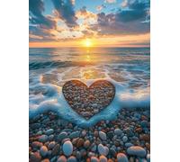Diamond Art Heart Shaped, 5D Diamond Painting Kit Adults Kid,Pebble Shaped Beginner Full Drill Gem Crystal Art, Cross Stitch Painting Canvas Accessories, Furniture Wall Decor Gifts 90x120cm w-781