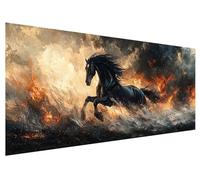 Diamond Art Horse, 250x100cm Large Diamond Painting Kit, 5D DIY Dark Dimond Painting Kits for Adults, Rhinestones Dimond Art Supplies for Adults, Crystal Arts Kits for Room Christmas Decor Gifts L-6