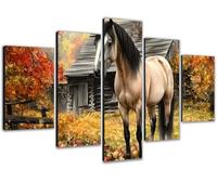 Diamond Art Horse 5D Diamond Painting Kits for Adults 5-Piece, Paint by Numbers for Adults Scenery 2 Full Drill Embroidery Cross Stitch Art Supplies for Room Decor, Gifts for Women 150x300cm 0b-1331
