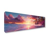 Diamond Art Horse 5D Diamond Painting Kits for Adults Beginners Ocean Crystal Art Kits, DIY Full Square Drill Embroidery Cross Stitch Canvas Painting Home Wall Decor, Gifts for Women 90x270 cm P0-294