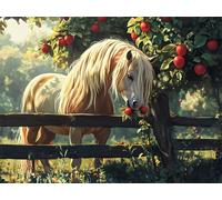 Diamond Art Horse Diamond Painting Animals Crystal Art Kits for Adults, DIY 5D Full Drill Cross Stitch Arts Crafts Pictures, Embroidery Kit for Kids, Home Wall Decor, Gifts for Women 40x60cm G-532