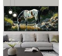 Diamond Art Horse Large Diamond Painting 30x90cm Gem Crystal Art Kits for Adults Forest Paint by Numbers for Kids DIY 5D Rhinestone Embroidery Cross Stitch Mosaic Crafts Picture for Decor Gifts z599f