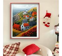 Diamond Art House Diamond Painting Lighthouse DIY Square Drill Gem Art for Adults Beginner, Crystal Rhinestone Embroidery Craft Kits, Small Dimond Painting for Christmas Decorations 60x180cm J0-121